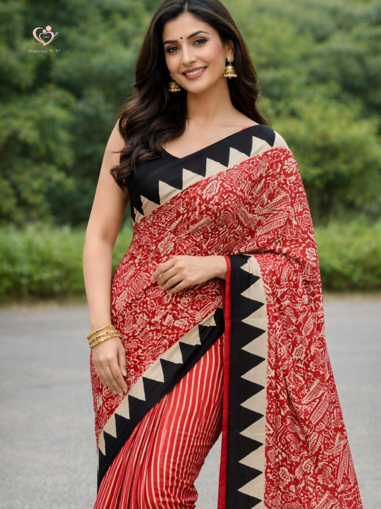 Ajrakh Modal Soft Silk Saree