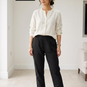 Black Embroidered Trousers