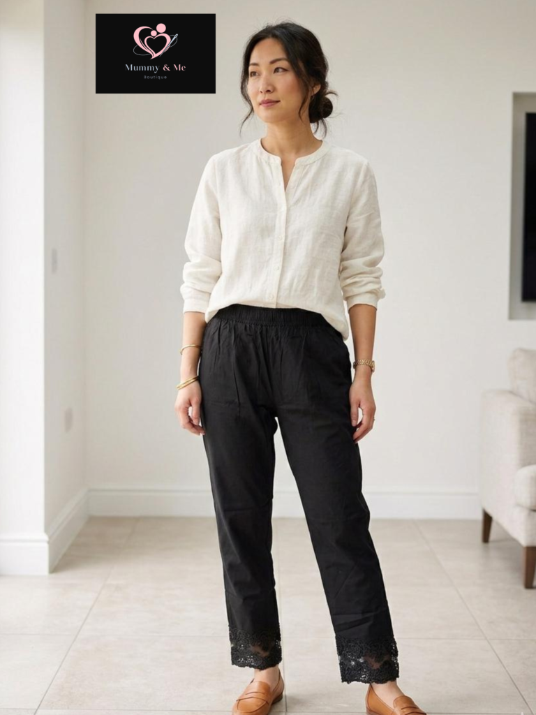 Black Embroidered Trousers