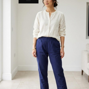 Blue Embroidered Trousers