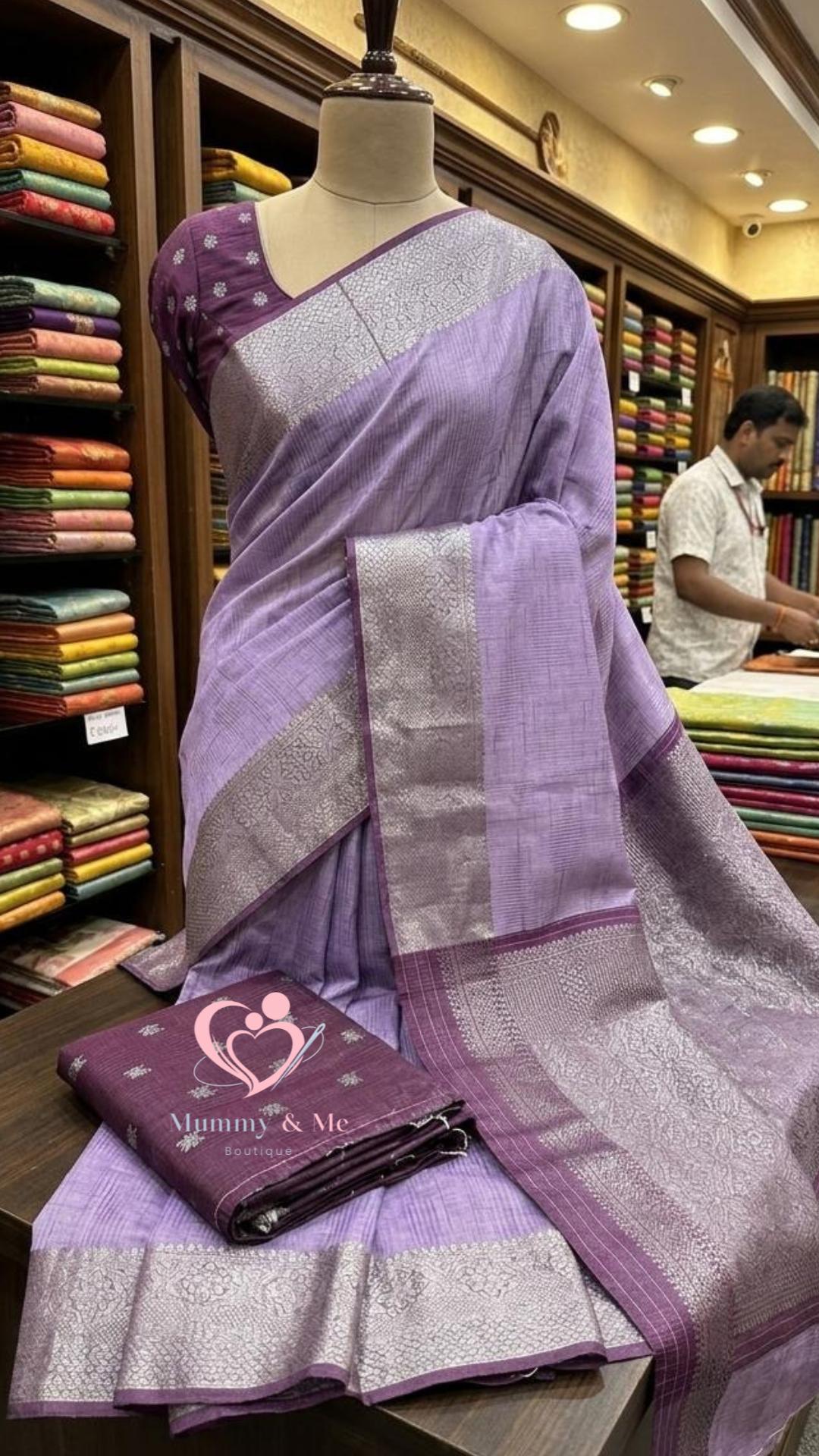 CRUSHED SILK SAREE - Image 3