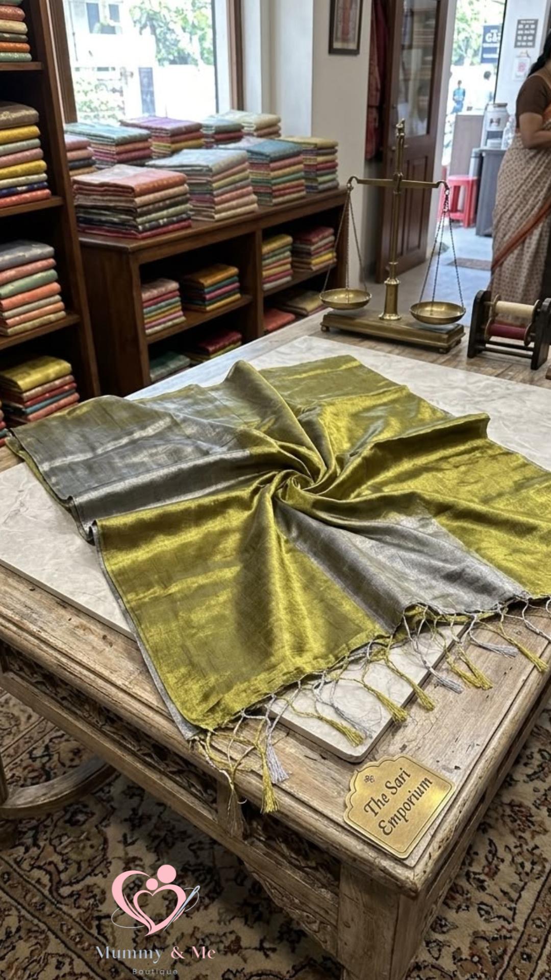 TISSUE SILK SAREE-DOUBLE SHADE - Image 3