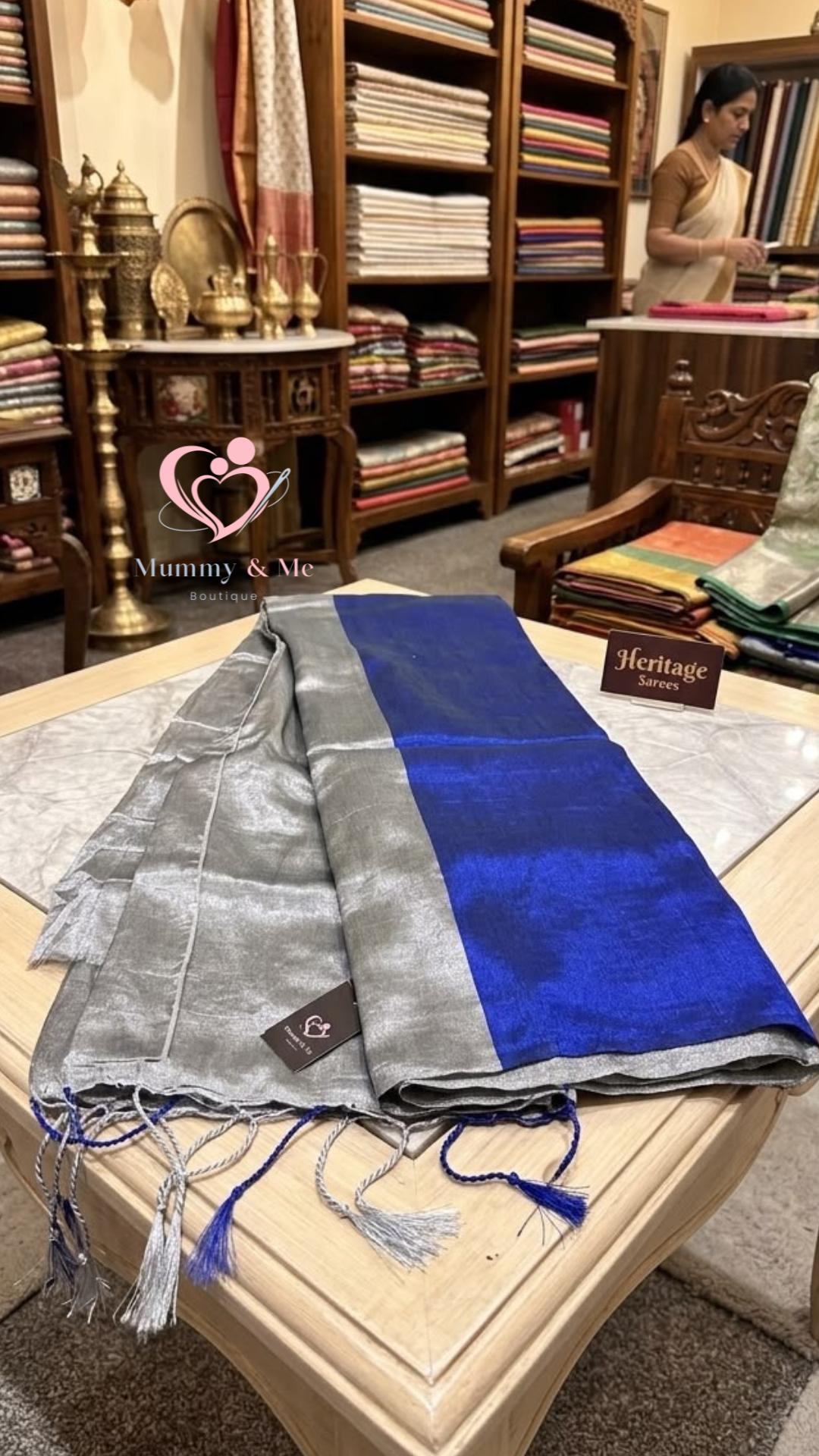 TISSUE SILK SAREE-DOUBLE SHADE - Image 3