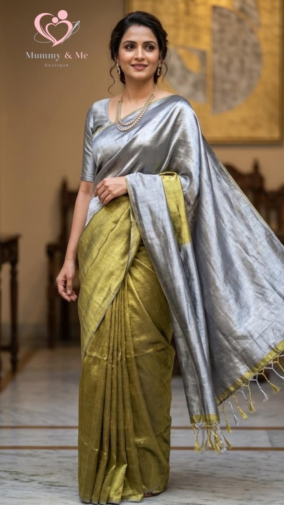TISSUE SILK SAREE-DOUBLE SHADE