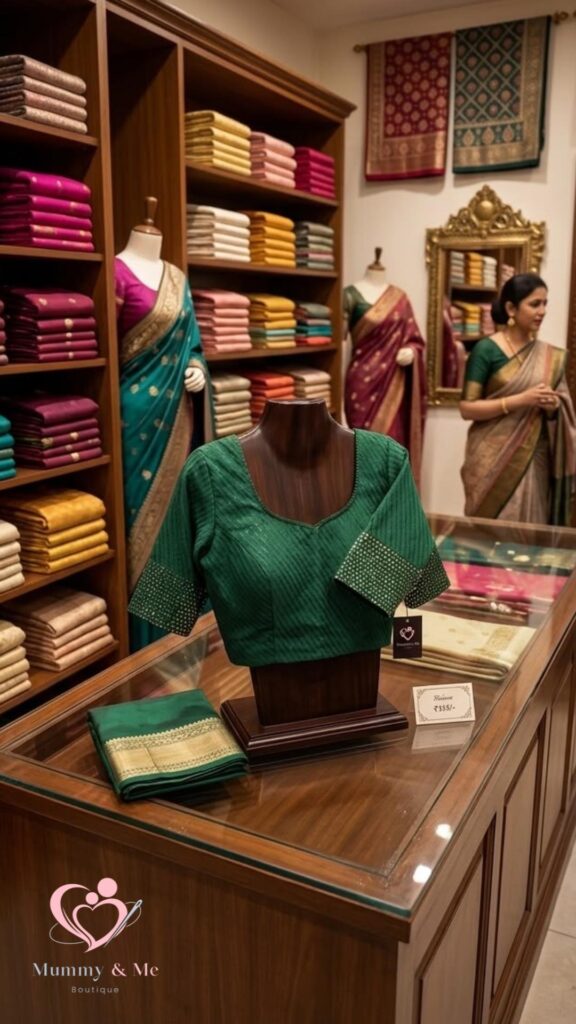 STRETCHABLE SAREE BLOUSE-GREEN