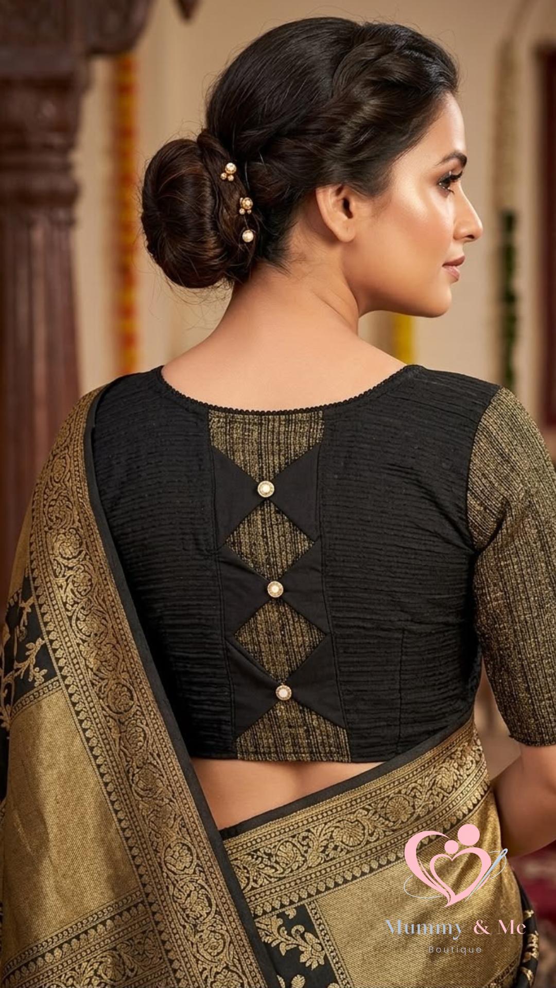 STRETCHABLE BLOUSE-BLACK - Image 4