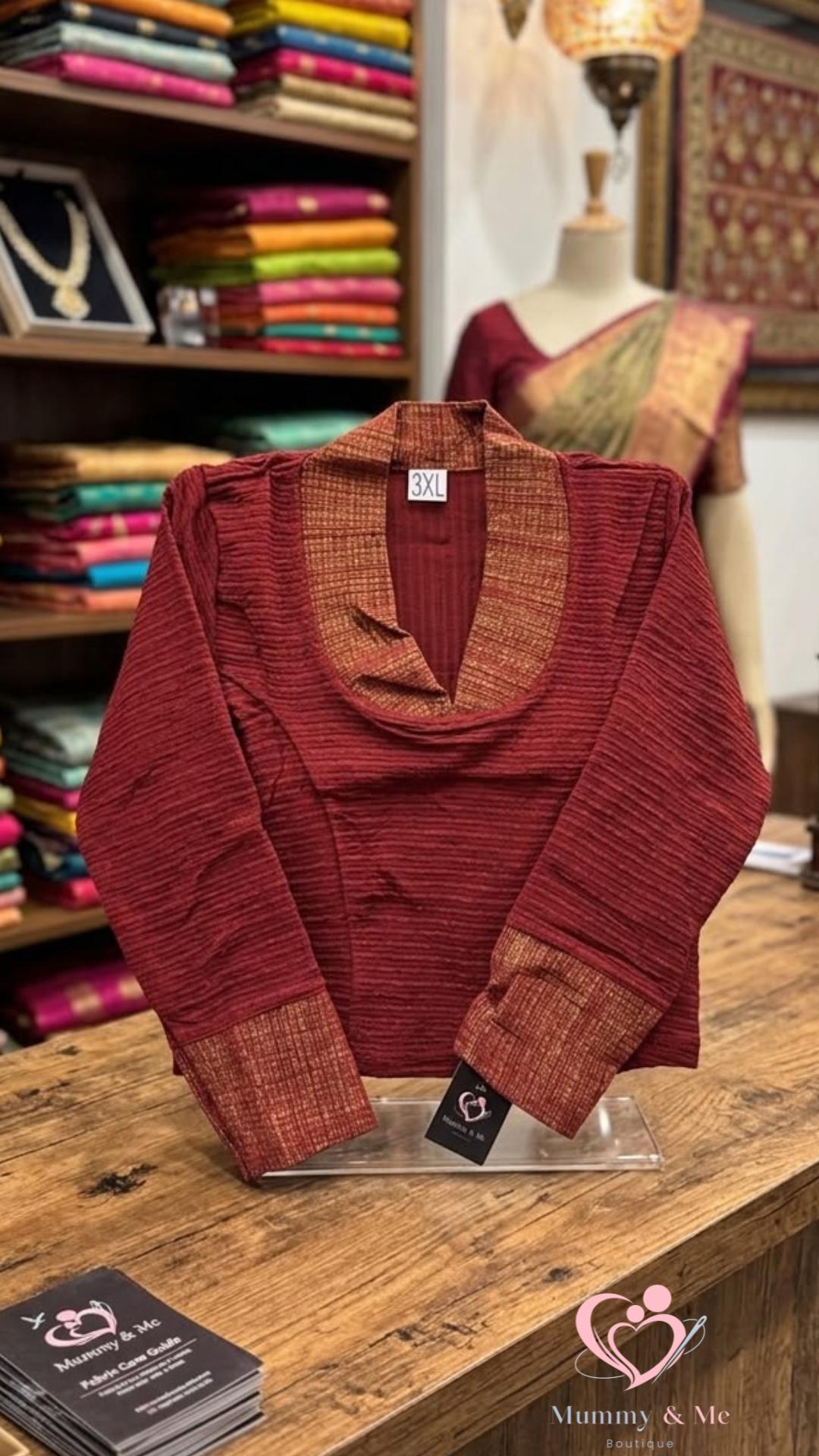 STRETCHABLE SAREE BLOUSE-MAROON