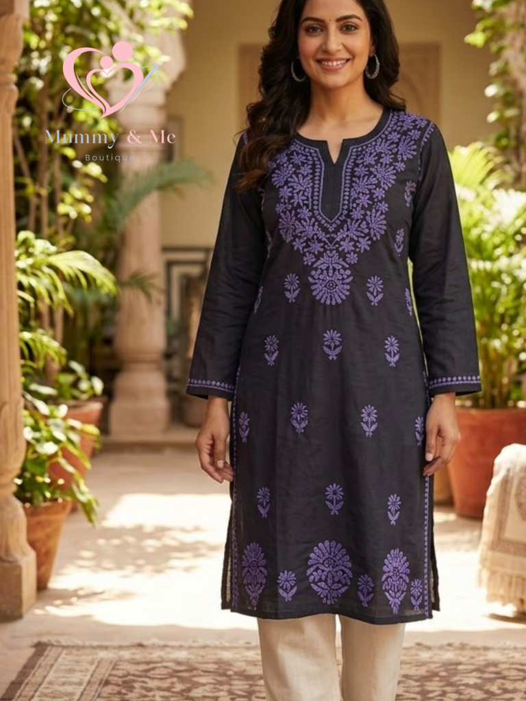 LUCKNOWI CHIKANKARI KURTIS TOP