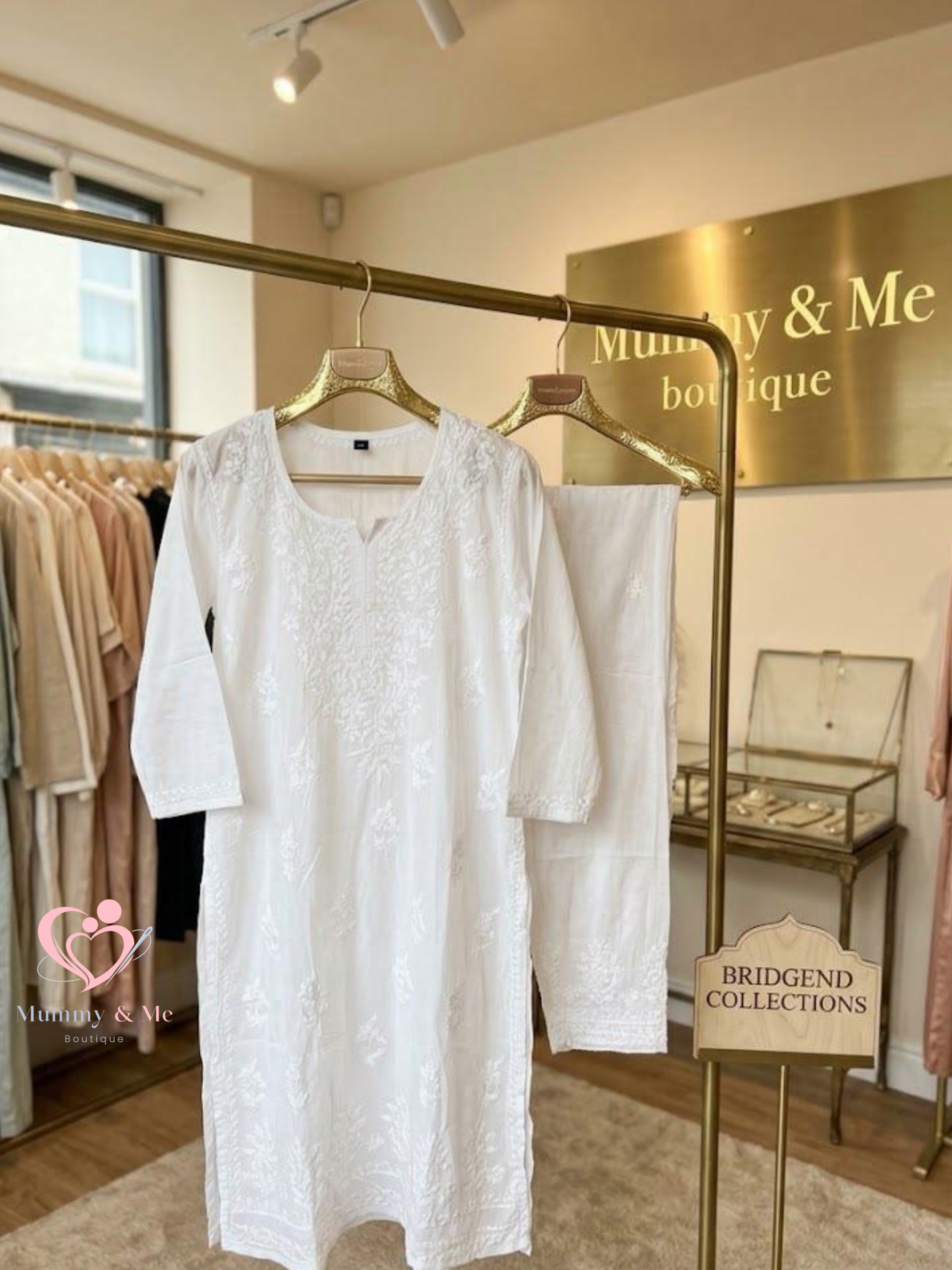 LUCKNOWI CHIKANKARI WHITE KURTIS